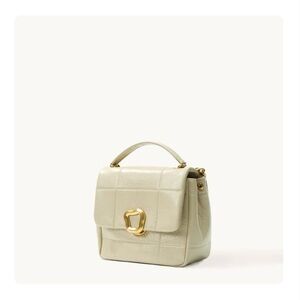 Songmont Cream Crossbody Bag with Gold Accent